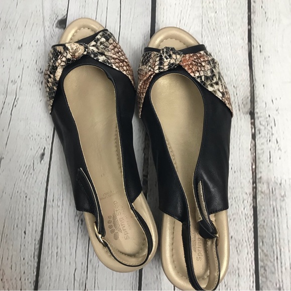 Spring Step Comfort Wedges Heels Sandals with Faux Snake Skin - Picture 4 of 5